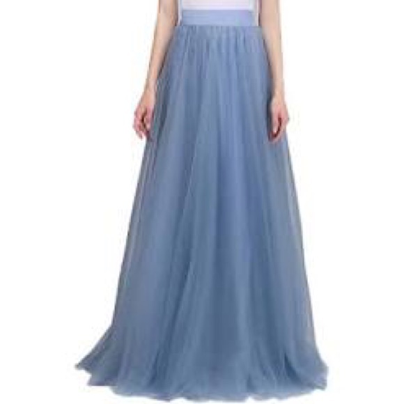Dusty blue maxi skirt - Picture 2 of 13